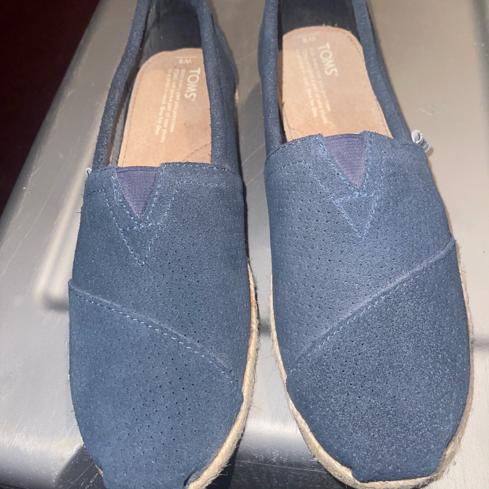 TOMS Classic Blue Canvas Slip-Ons